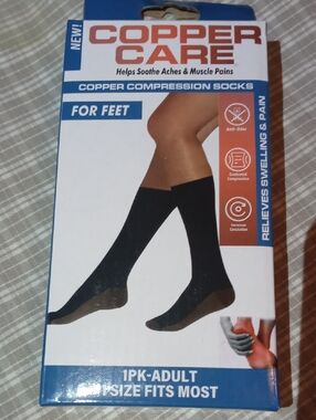 Black Copper Compression Socks - 1 Pack